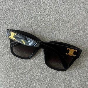 Celine Black Sunglasses with Gold Detail